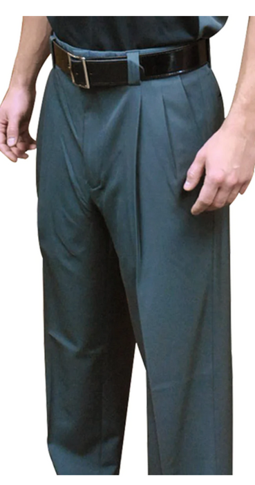 BBS395-Smitty - "NEW EXPANDER WAISTBAND 4-Way Stretch" Pleated Combo Pants-Charcoal Grey