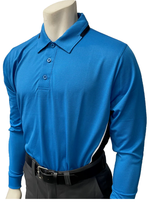 BBS347 - Men's "BODY FLEX" Smitty "NCAA SOFTBALL" Style Long Sleeve Umpire Shirts - Available in Midnight Navy/Bright Blue or Bright Blue/Midnight Navy