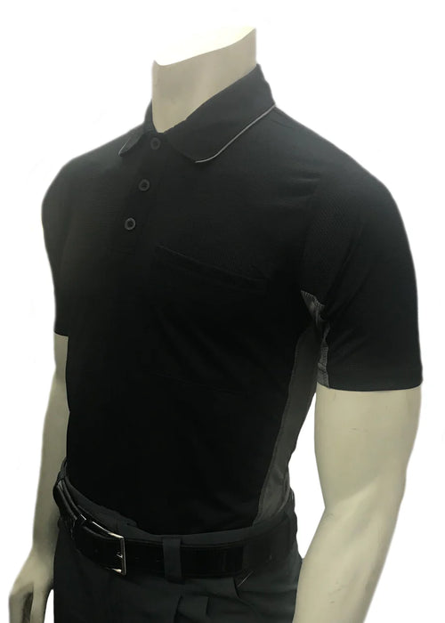 BBS314 - "BODY FLEX" Smitty "Major League" Style Short Sleeve Umpire Shirts -No Logo - Available in Black/Charcoal Grey, Sky Blue/Black, Charcoal Grey/Black