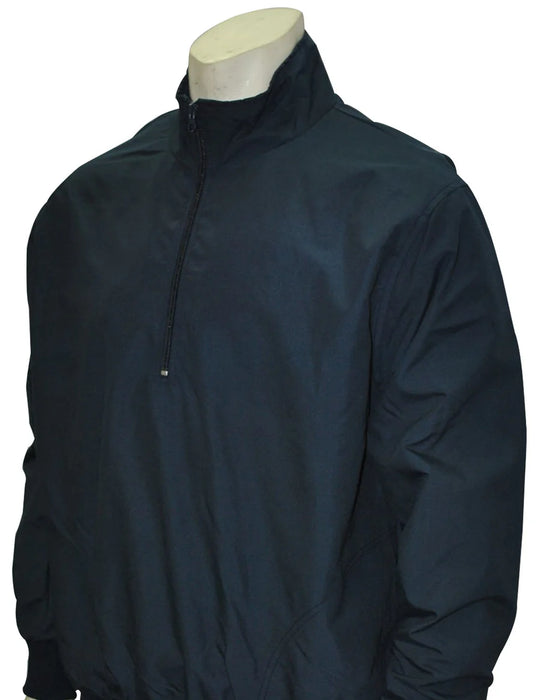 BBS321-Solid Navy Half Zip Umpire Pullover / Option With Embroidered Logo- Available in Navy Only