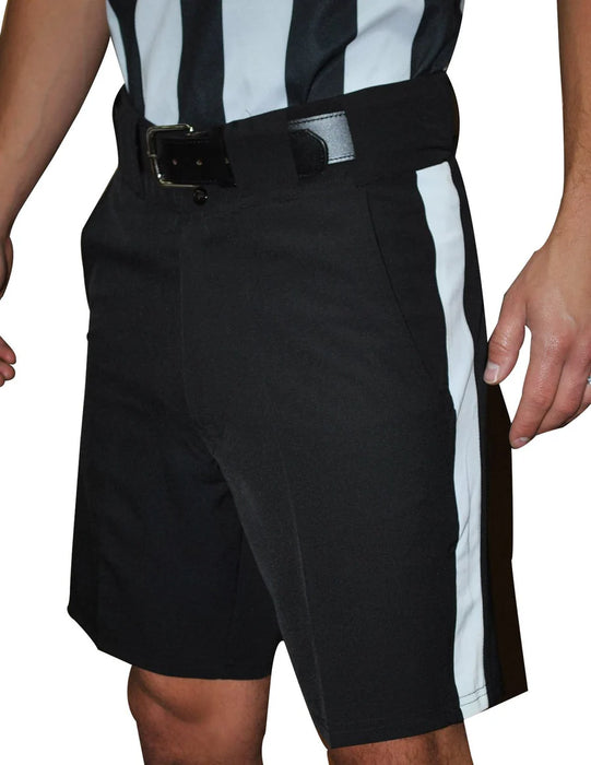 FBS177 - Smitty 4-Way Stretch Black Shorts with 1 1/4 White Stripe