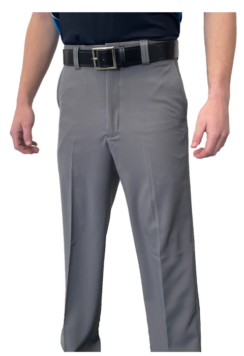 BBS356H - "NEW" Men's Smitty "4-Way Stretch" FLAT FRONT BASE PANTS with SLASH POCKETS "EXPANDER WAISTBAND"- HEATHER GREY