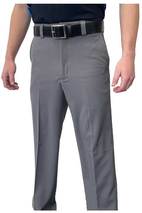 BBS353HG - "NEW" Men's Smitty "4-Way Stretch" FLAT FRONT BASE PANTS with SLASH POCKETS "NON-EXPANDER"- HEATHER GREY