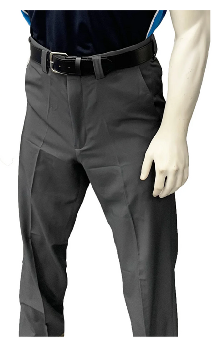 BBS356- "NEW" Men's Smitty "4-Way Stretch" FLAT FRONT BASE PANTS with SLASH POCKETS "EXPANDER WAISTBAND"- Charcoal Grey and Heather Grey