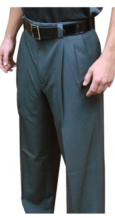 BBS395-Smitty - "NEW EXPANDER WAISTBAND    4-Way Stretch" Pleated Combo Pants-Charcoal Grey