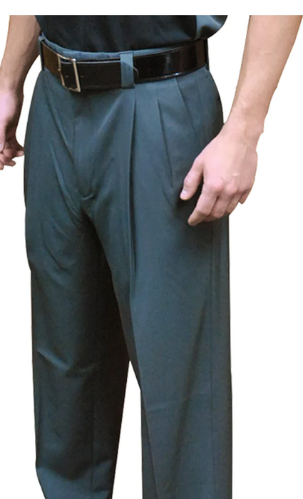 BBS392-Smitty "4-Way Stretch" Pleated Plate Pants-Charcoal Grey