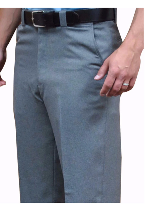 BBS381 - Smitty Flat Front Combo Pants with Expander Waist Band and Slash Pockets - Available in Heather Grey