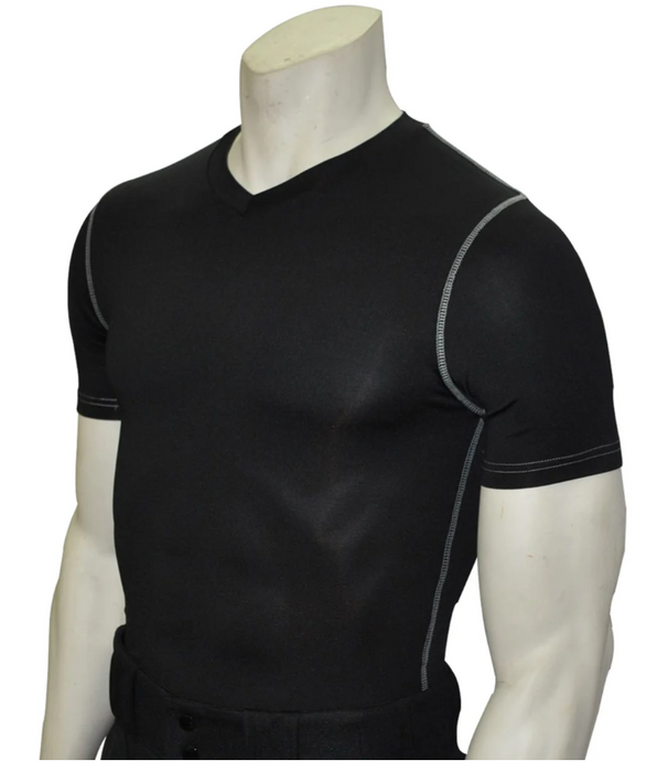 BKS411-Smitty Black Compression Short Sleeve V-Neck Shirt