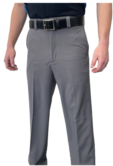 BBS353 - "NEW" Men's Smitty "4-Way Stretch" FLAT FRONT BASE PANTS with SLASH POCKETS "NON-EXPANDER"- BBS353- Charcoal Grey and Heather Grey