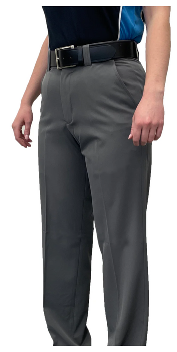 BBS359- "NEW" Women's Smitty "4-Way Stretch" FLAT FRONT BASE PANTS with SLASH POCKETS "NON-EXPANDER"- Charcoal Grey and Heather Grey