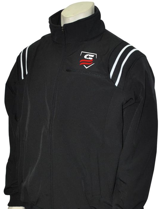 USSSA330-Smitty Major League Style All Weather Fleece Jacket - Black With USSSA Logo