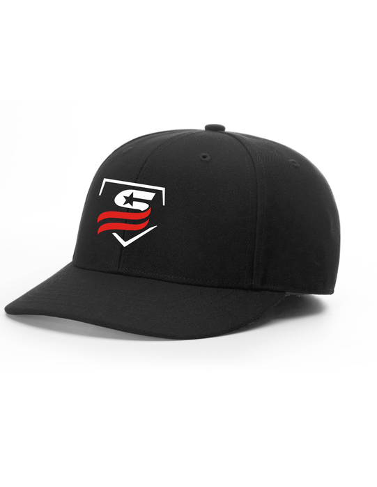 USSSA Fitted Umpire Cap - Black - Combo Cap or Plate Cap