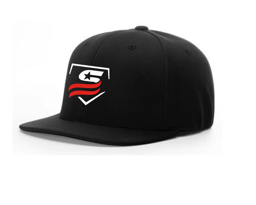 USSSA Fitted Umpire Cap - Black - Combo Cap or Plate Cap